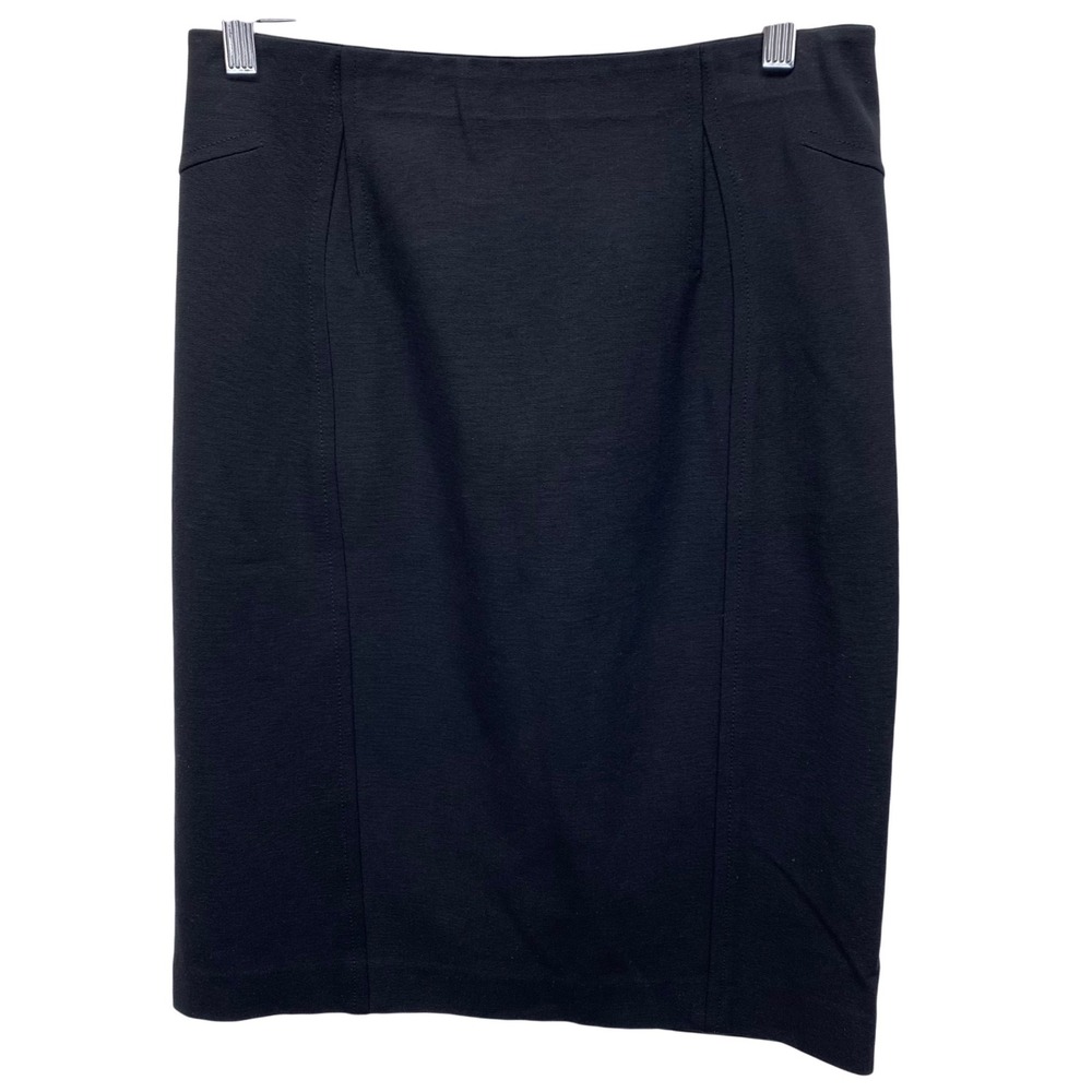 Ann Taylor Black Pencil Skirt Elastic Waist Business Casual Women's Size 2